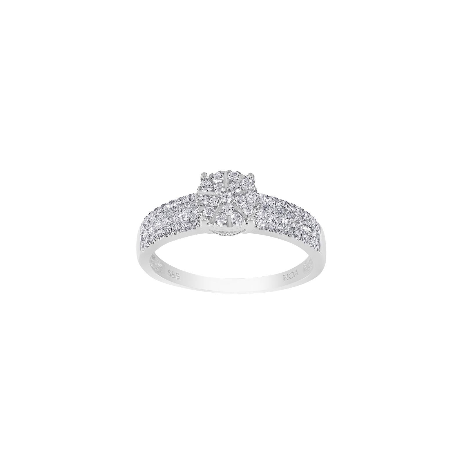 14ct. whitegold ring w/dia. 0.48 ct W/SI