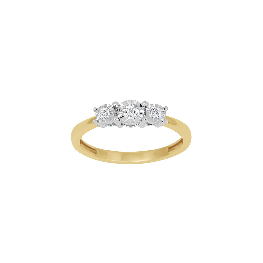 14kt. guldring m/dia. 0.16ct W/SI