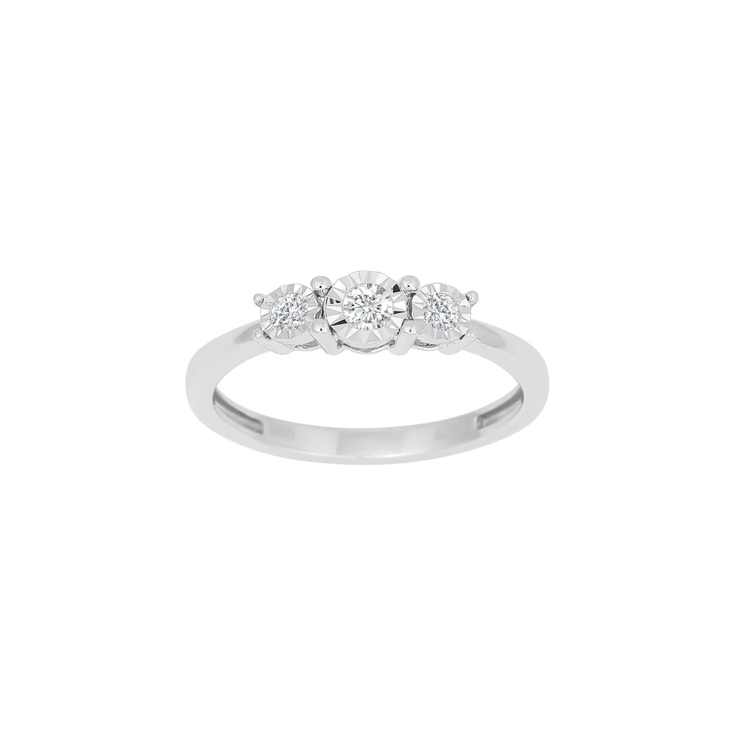 14ct. whitegold ring w/dia. 0.16ct W/SI