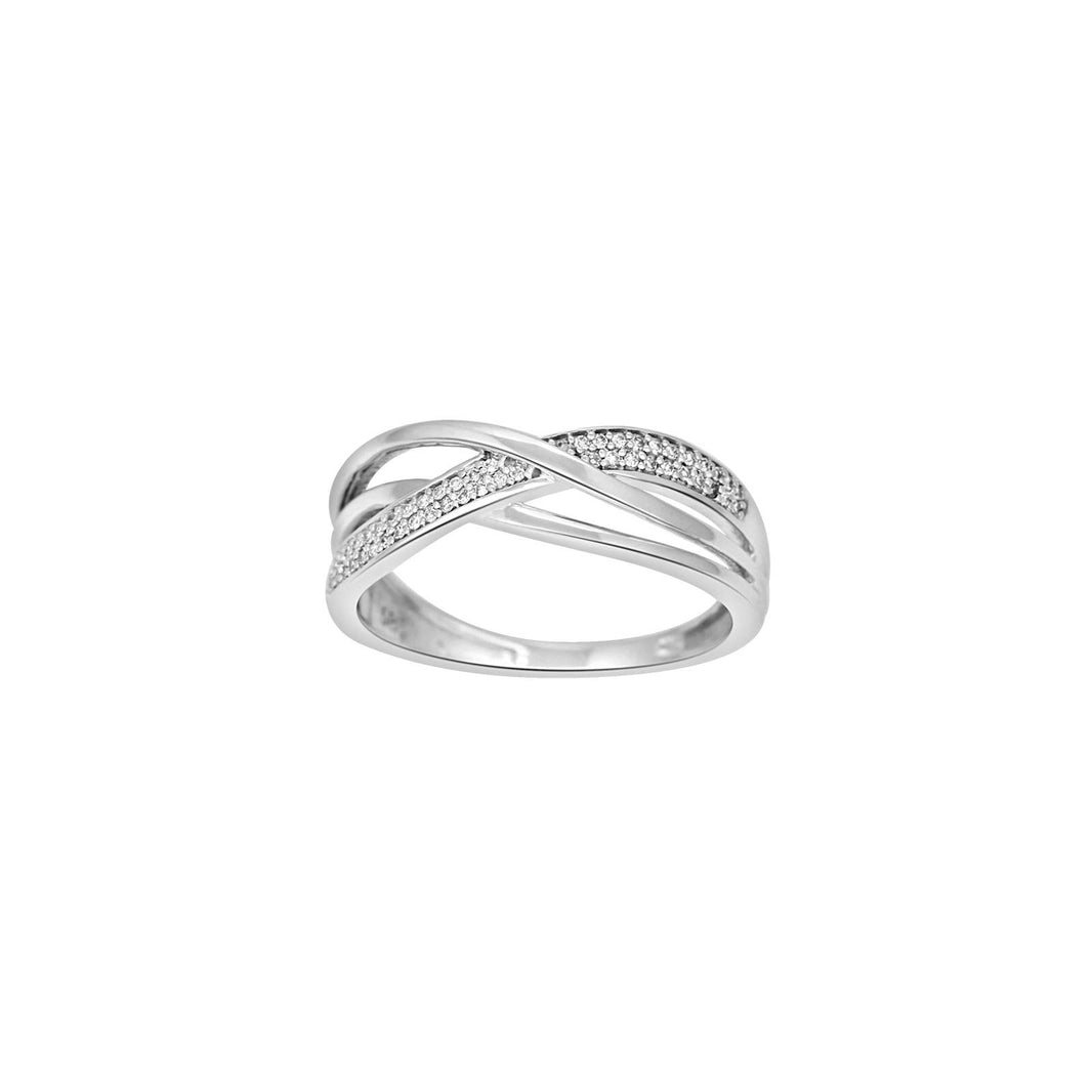 14ct. whitegold ring w. dia. 0.09ct W/SI