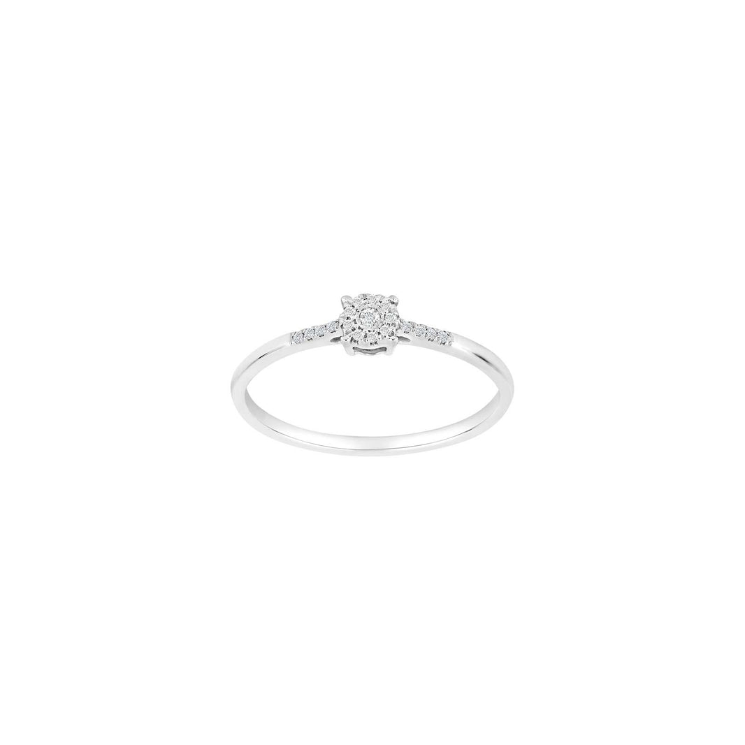 14ct. whitegold ring w/dia. 0.06ct W/SI
