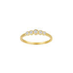14kt. guldring 5 x rørfatning m/dia. 0.15ct W/SI