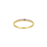 14ct. gold ring w/dia.0.10ct W/SI+pink Tourmaline