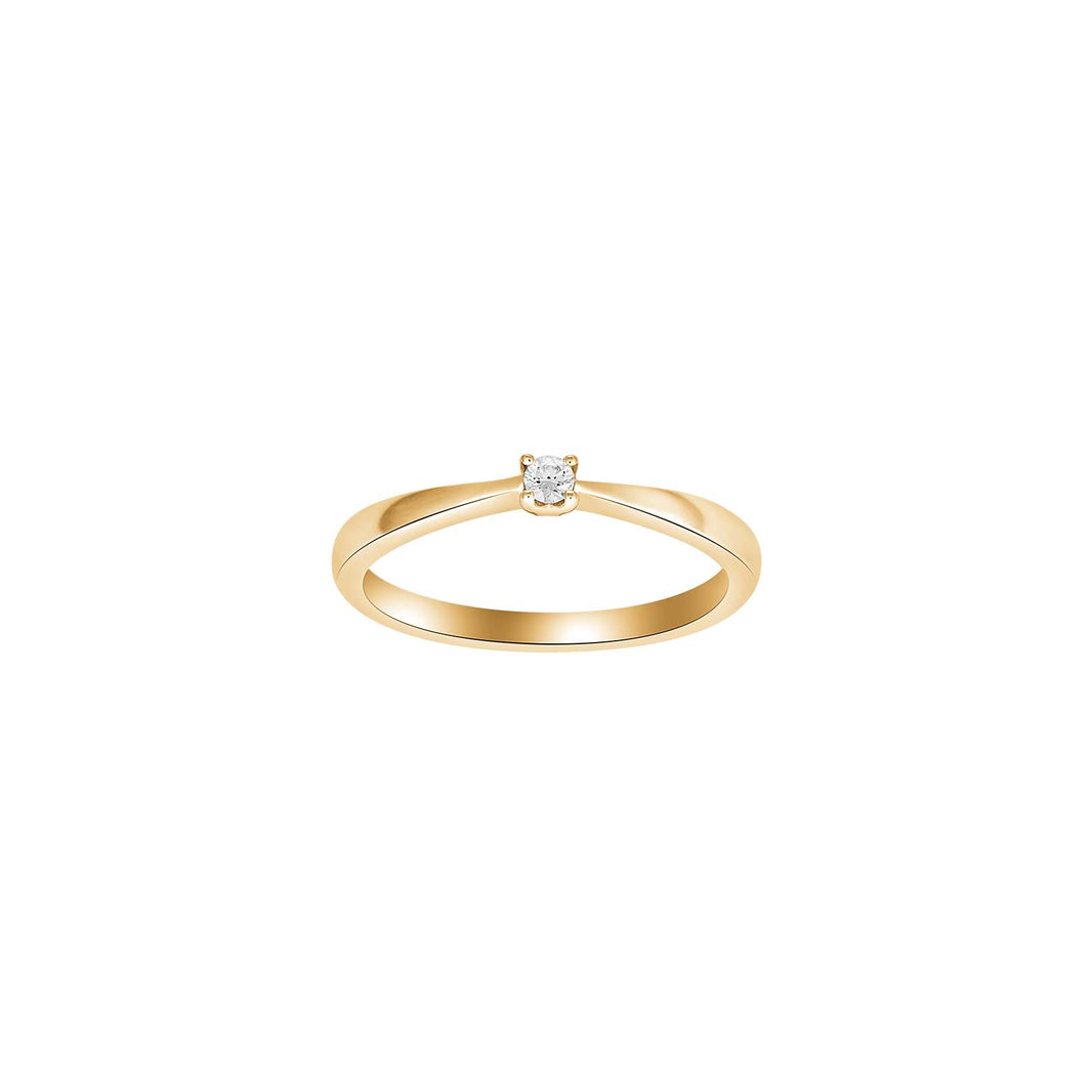 HEART 14ct. gold ring w/dia. 0.05ct W/SI
