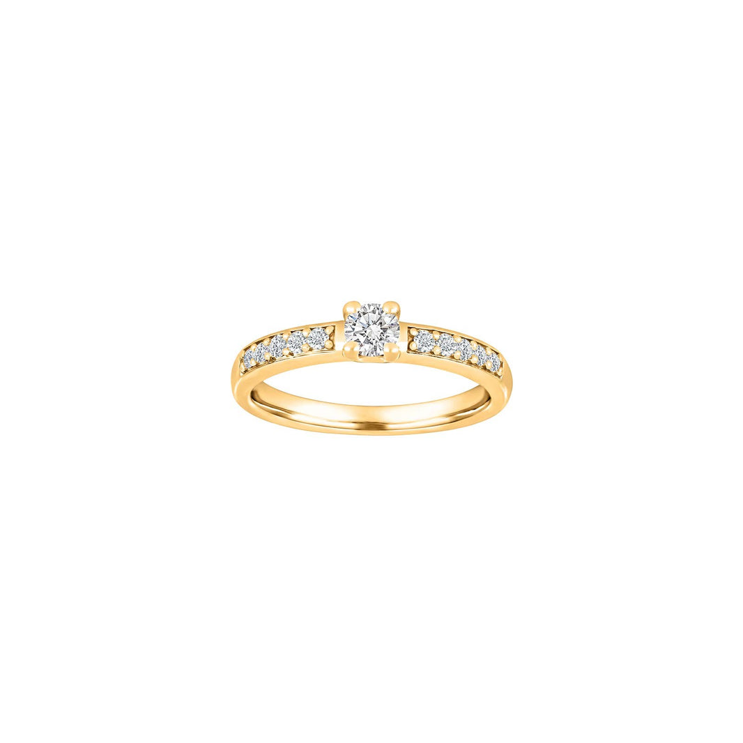 HEART 14ct. gold ring w/dia. 0.50ct W/SI