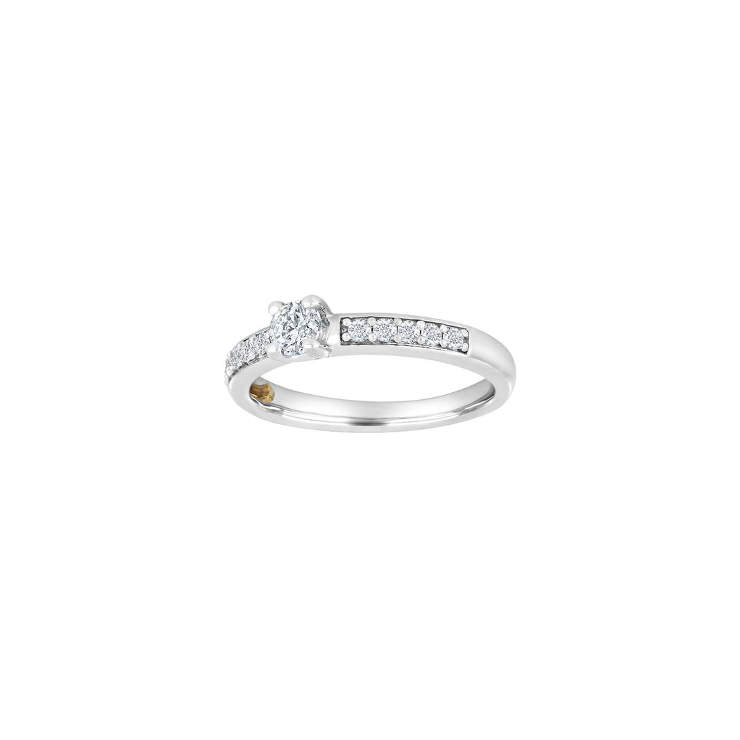 HEART 14ct. whitegold ring w/dia. 0.50ct W/SI