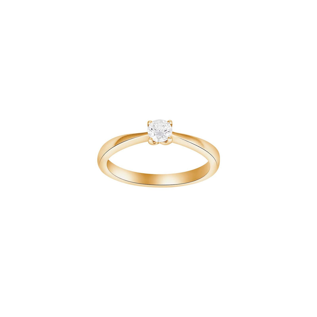 HEART 14ct. gold ring w/dia. 0.30ct W/SI