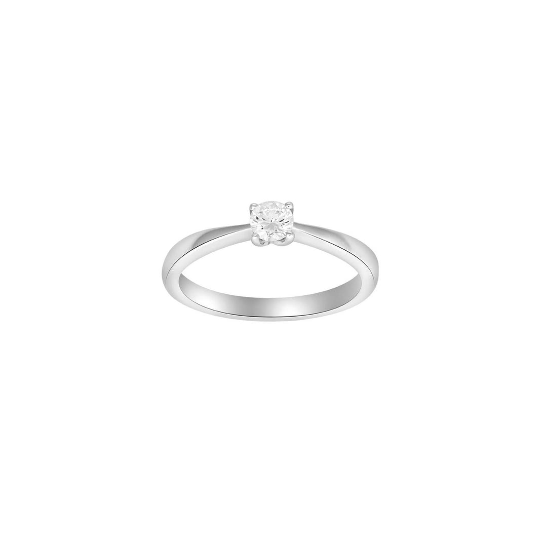 HEART 14ct. whitegold ring w/dia. 0.30ct W/SI