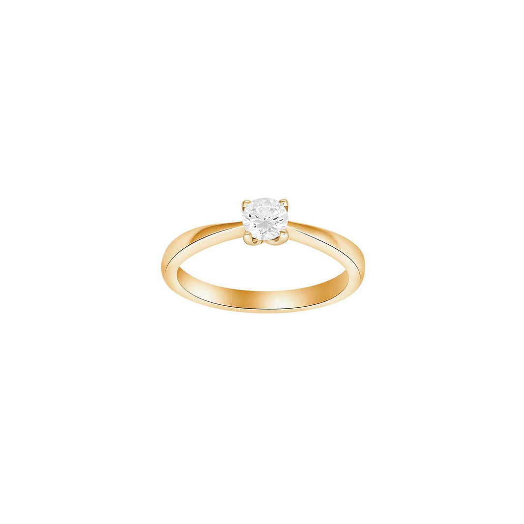 HEART 14ct. gold ring w/dia. 0.40ct W/SI