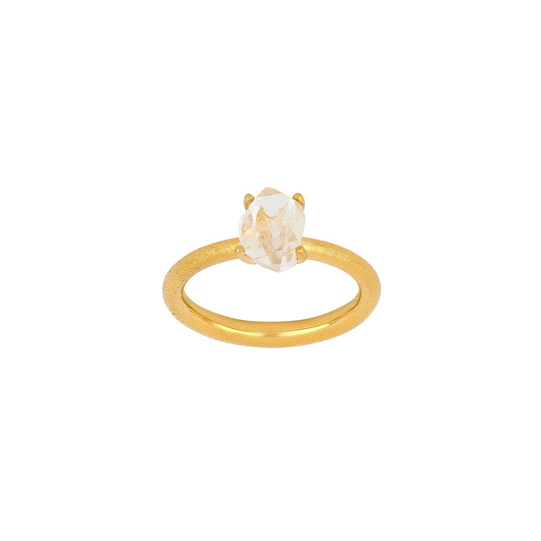 Silver oxide/forg. ring with Herkimer diamond