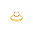 Silver forg. ring Flower small w/fresh pearl