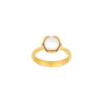 Silver forg. ring Flower small w/fresh pearl