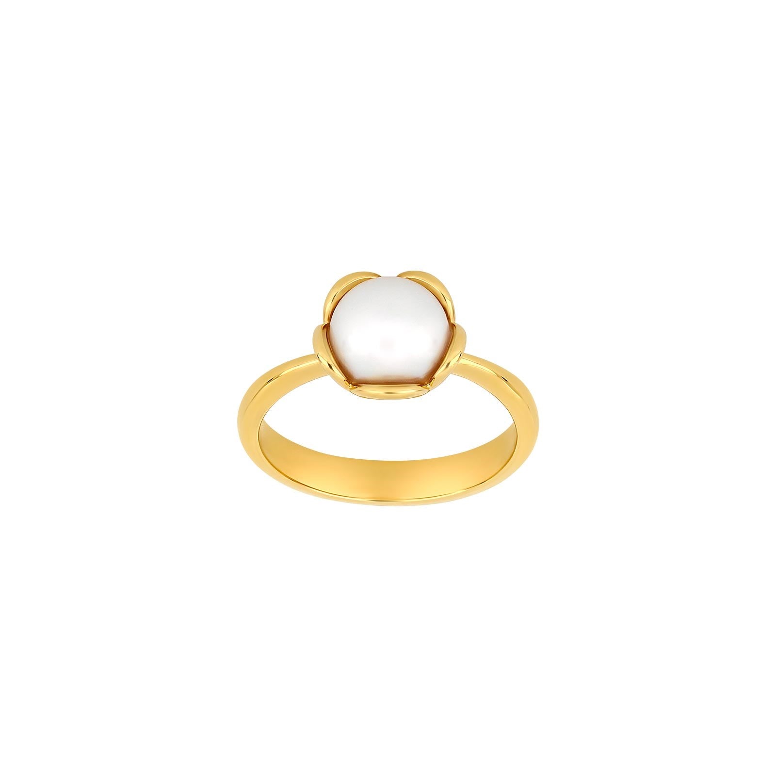 Silver forg. ring Flower small w/fresh pearl