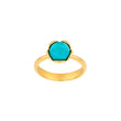 Silver forg. ring Flower small w/turquoise