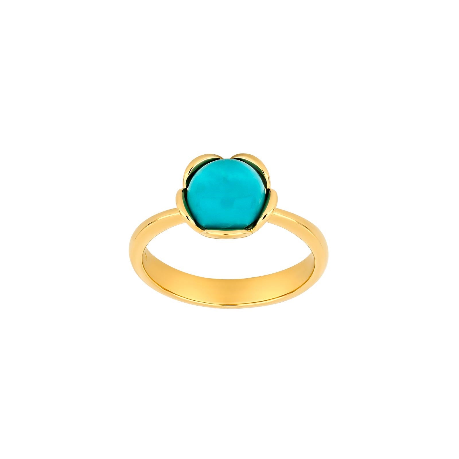Silver forg. ring Flower small w/turquoise