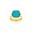 Silver forg. ring Flower large w/turquoise