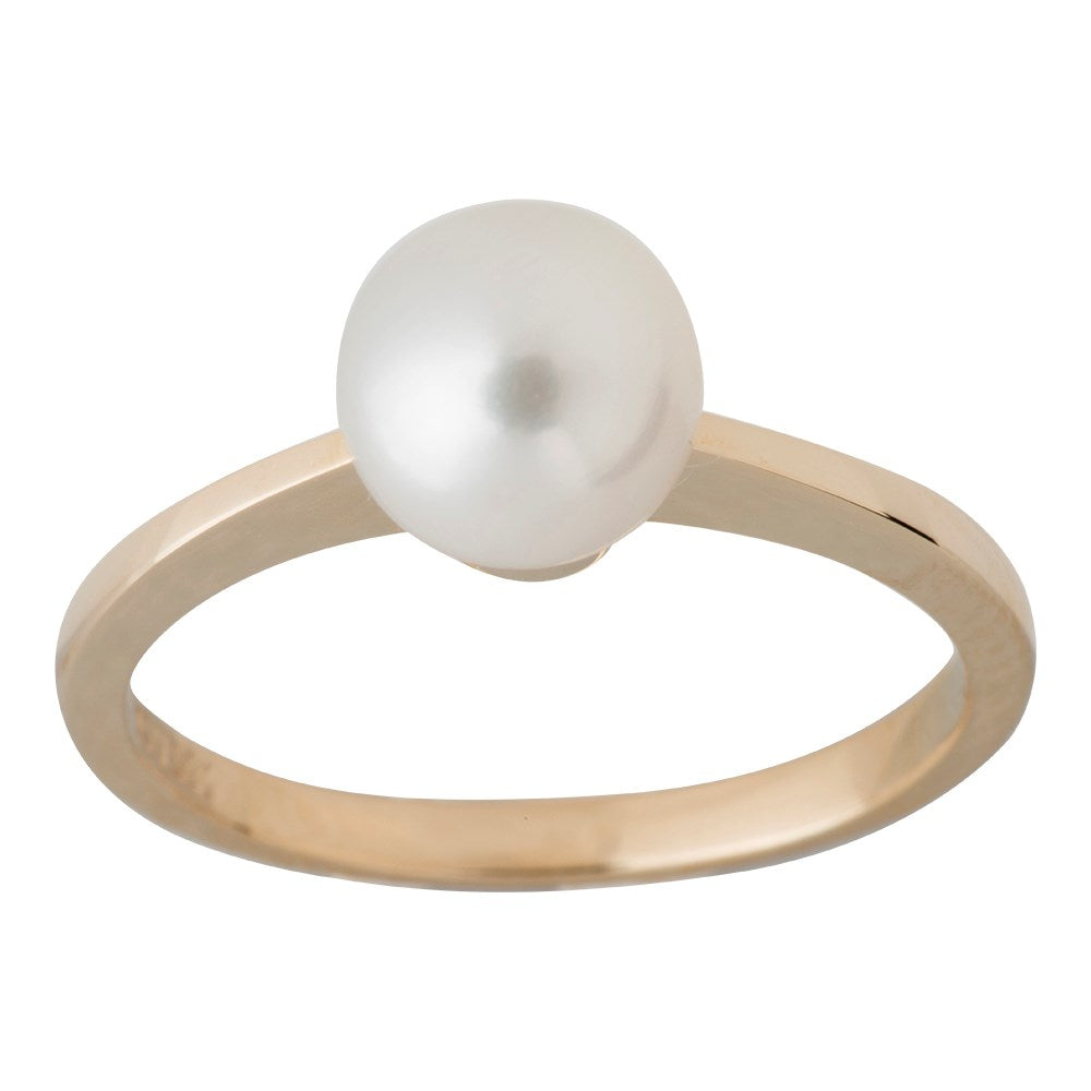 14 carat gold ring w. freshwater pearl