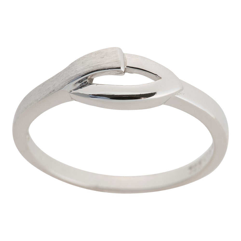 Rhodium-plated silver ring