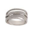 Rhodium-plated silver ring w. vision. zirconia