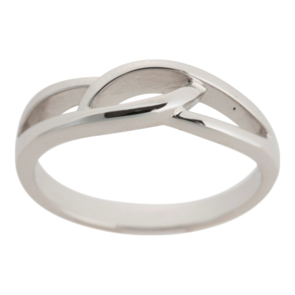 Rhodium-plated silver ring
