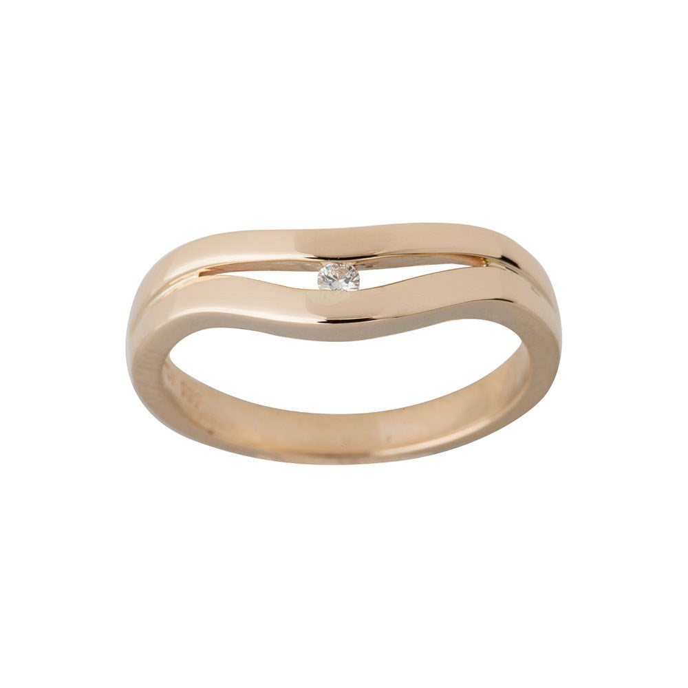 14 carat gold ring w. 0,03carat TW/SI