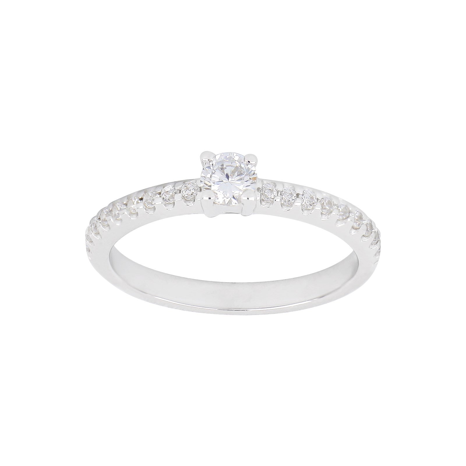 Rod. silver ring with CZ