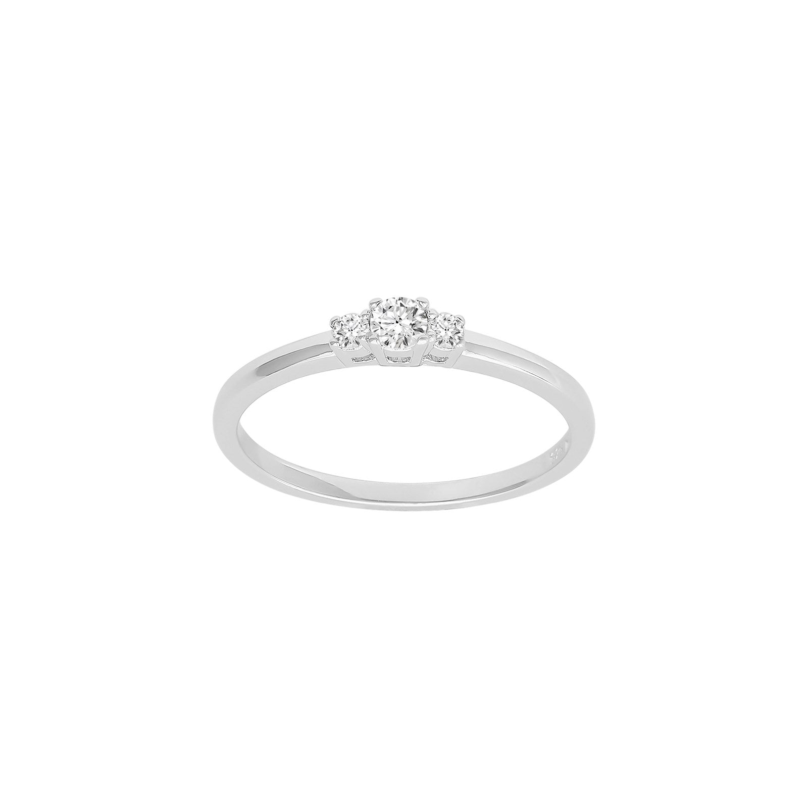 Rod. silver ring with 3 x CZ