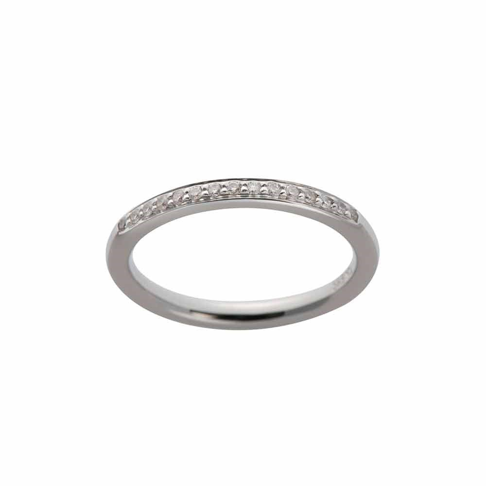 14 carat whitegold ring w. dia. 0,12carat TW/SI