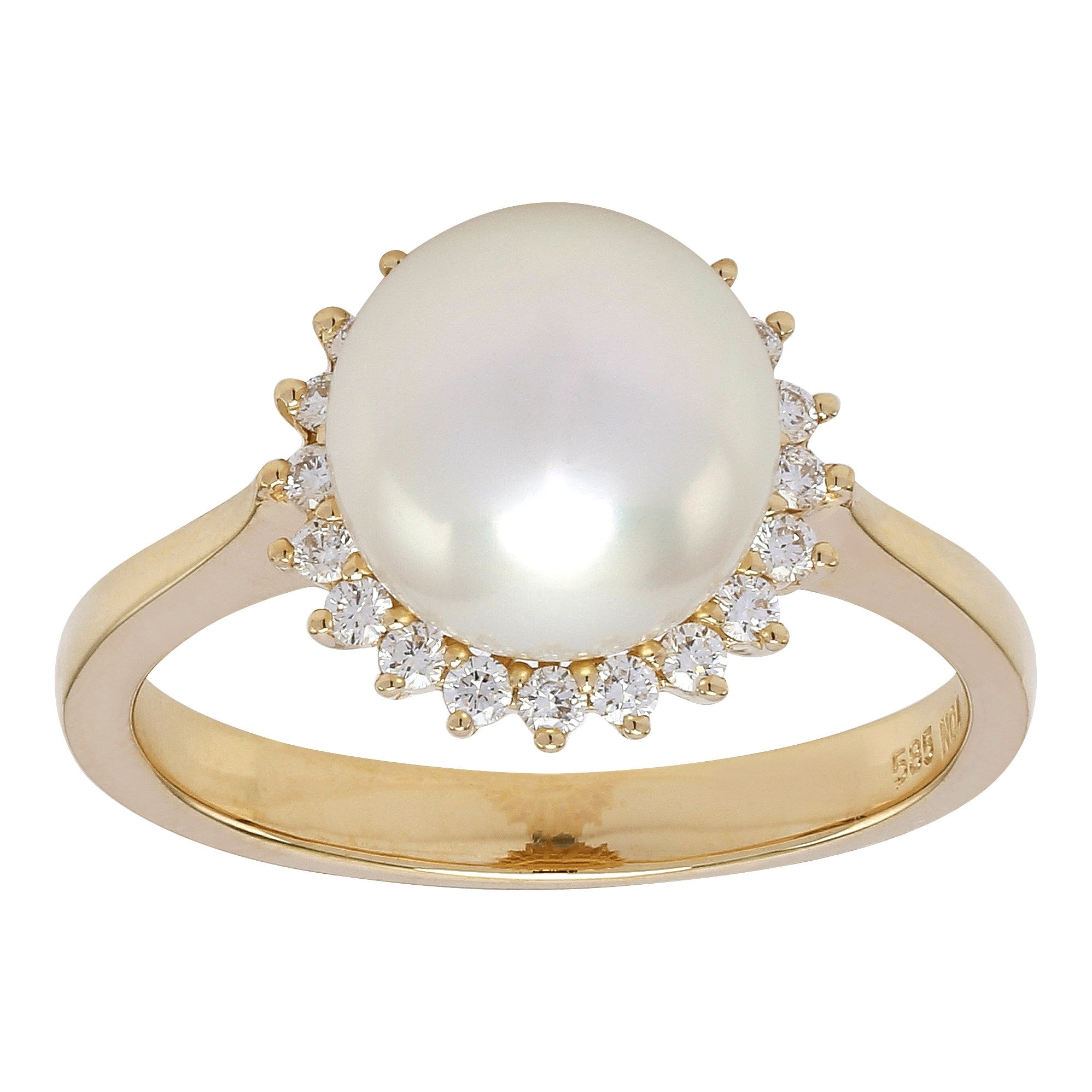 14 kt. gold ring with 0.23 ct. TW/SI and fvkp 9mm
