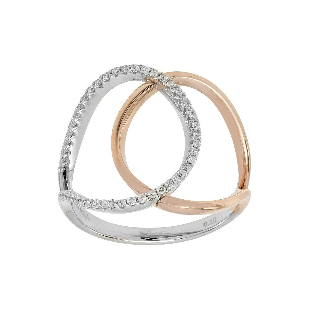 14 kt. white and rose gold ring w. 0.200 ct. w/si