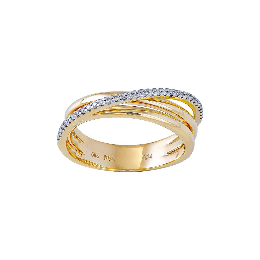 14ct. gold ring w/dia. 0.14ct W/SI
