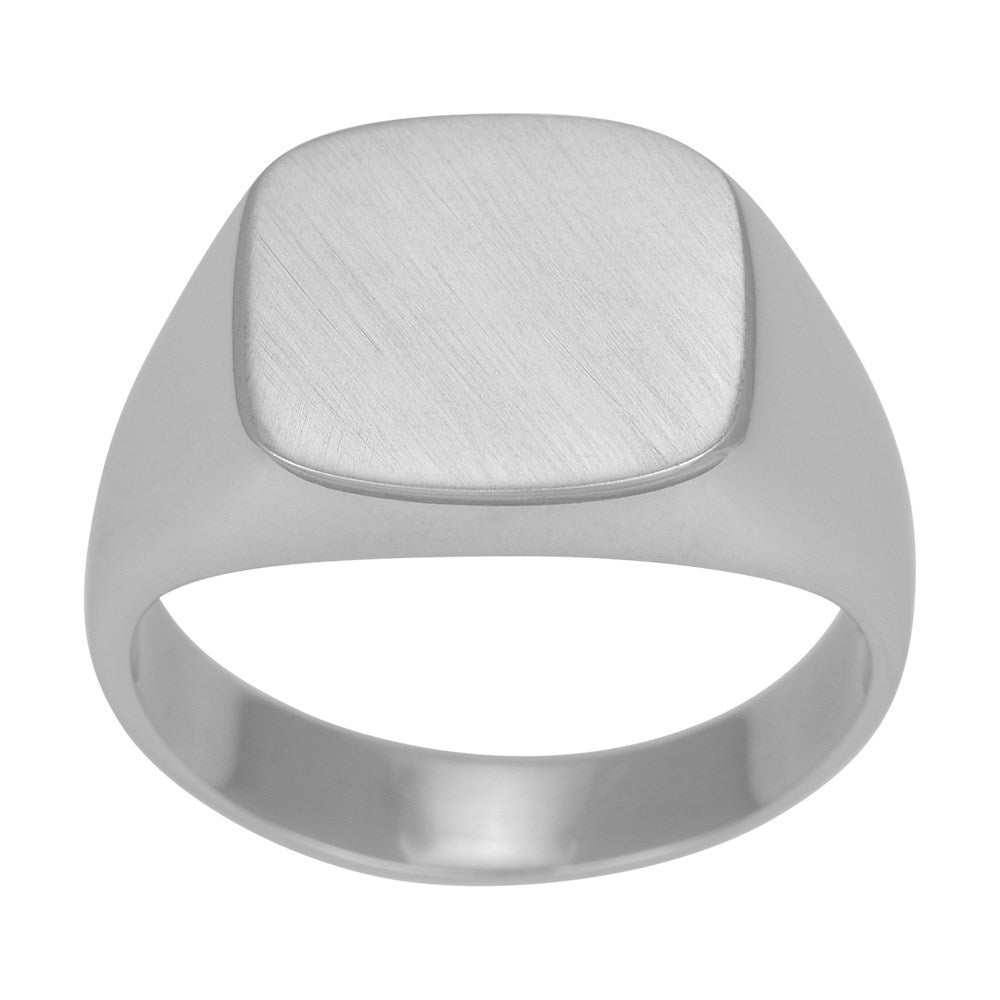 SON rhod. solid silver ring brushed