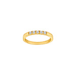 14kt. Gold wedding band w. 5 cz.