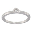 Rho. silver ring with a cz. in tube socket