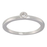 Rho. silver ring with a cz. in tube socket