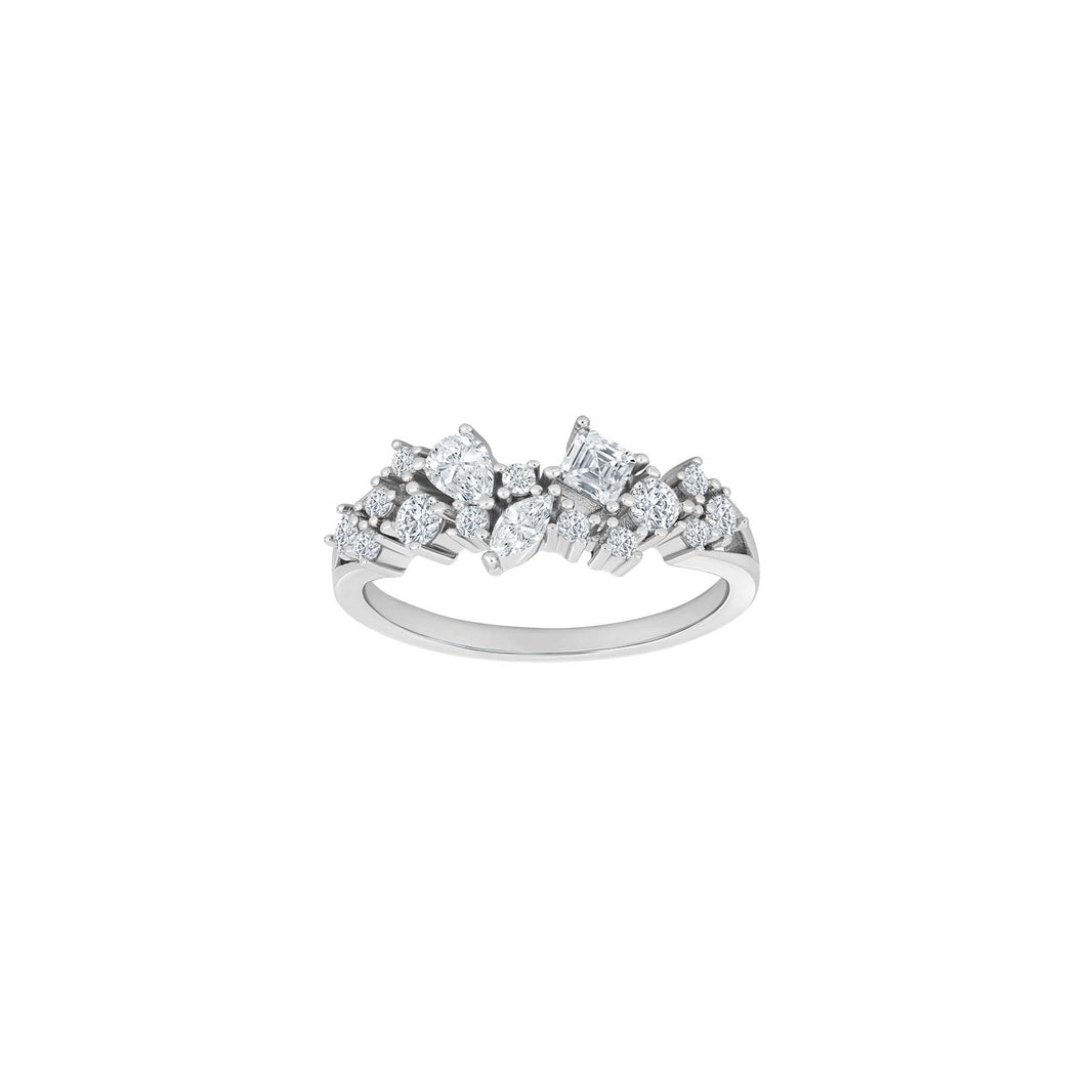 Rhd. Silver ring METTENOR white