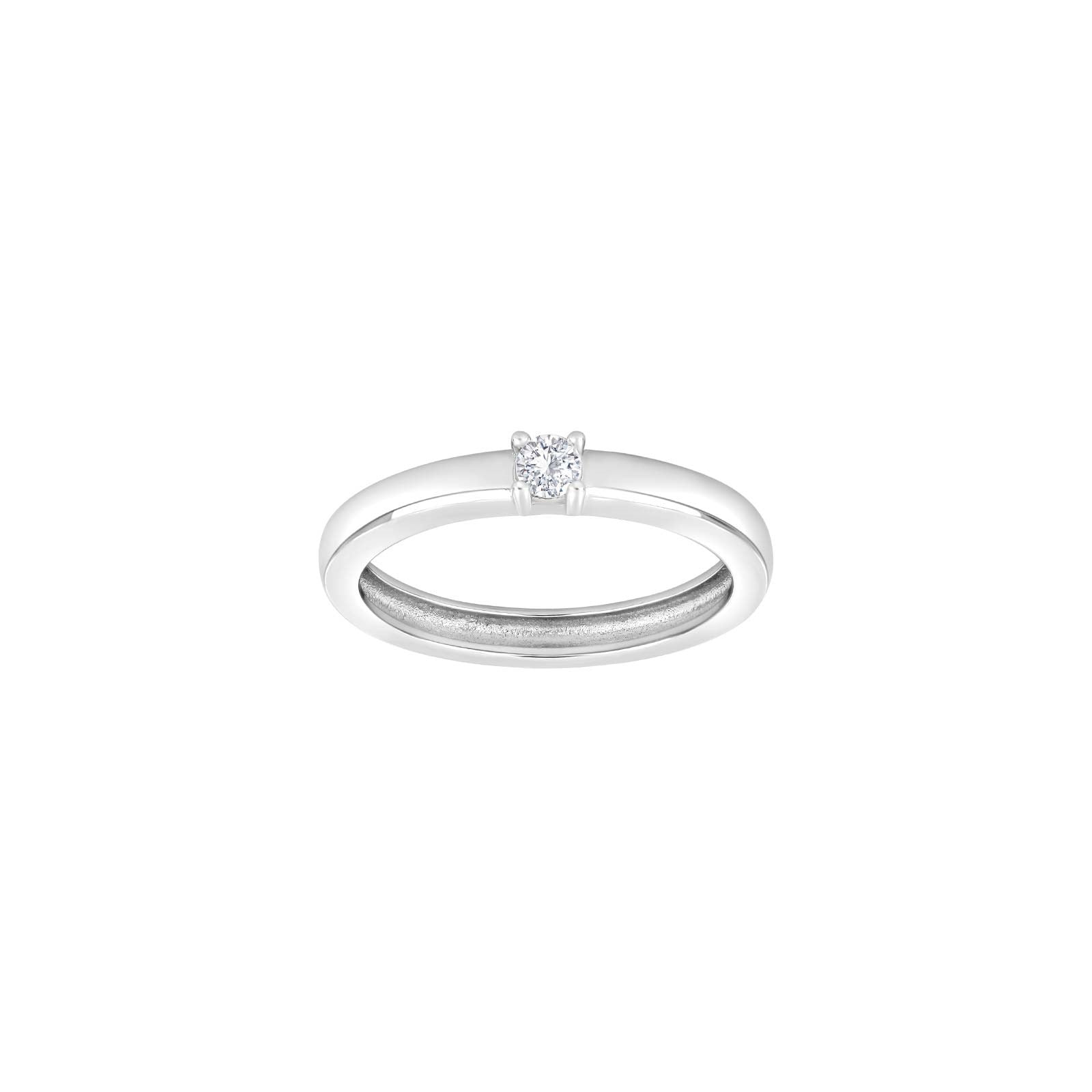 Rhd. Silver ring 1cz OBINOR