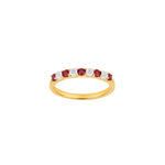 14kt. Gold wedding band w. Ruby and 0,02ct W/SI