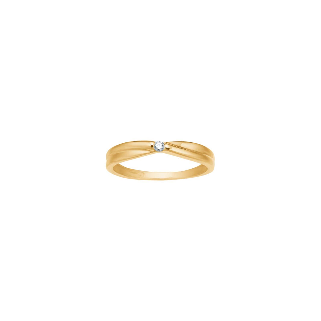 14ct. gold ring w. 0.03ct W/SI