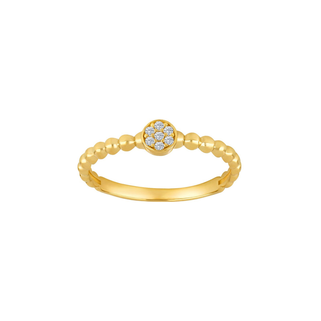 8ct. gold ring w/cz and balls
