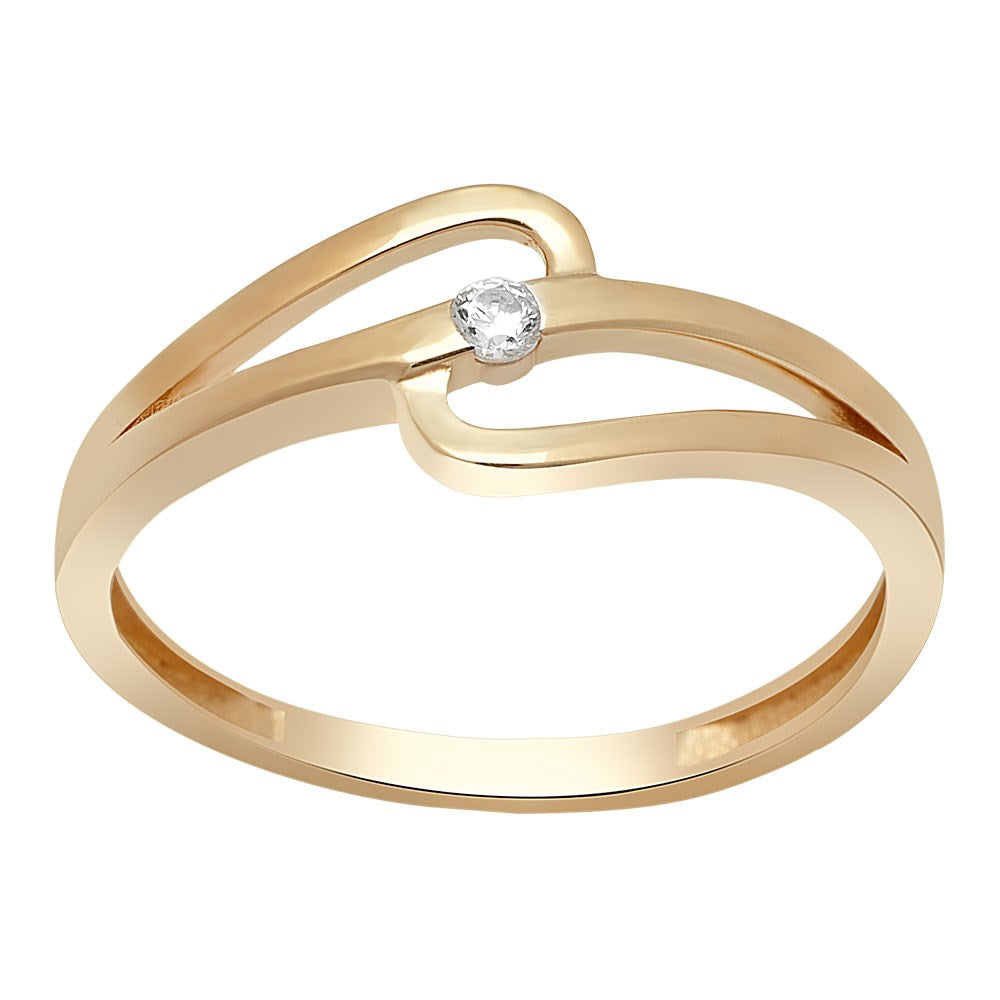 8ct. gold ring w/threads and cz