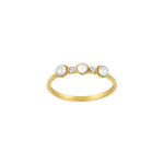8ct. gold ring w/pearls and cz