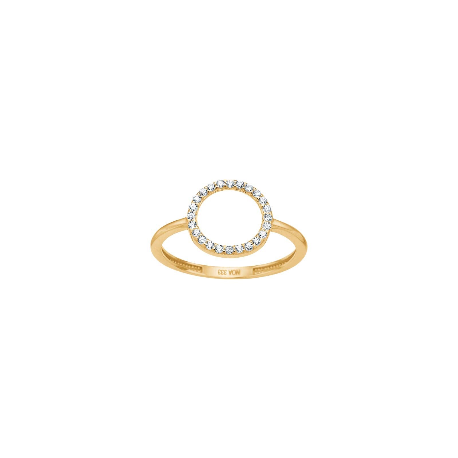 8ct. gold ring circle w. cz