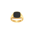 SON steel ring with black agate