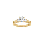 LUXURY Classic round 14kt. gold ring w. Lab. G. dia. 1.33ct TW/VS2