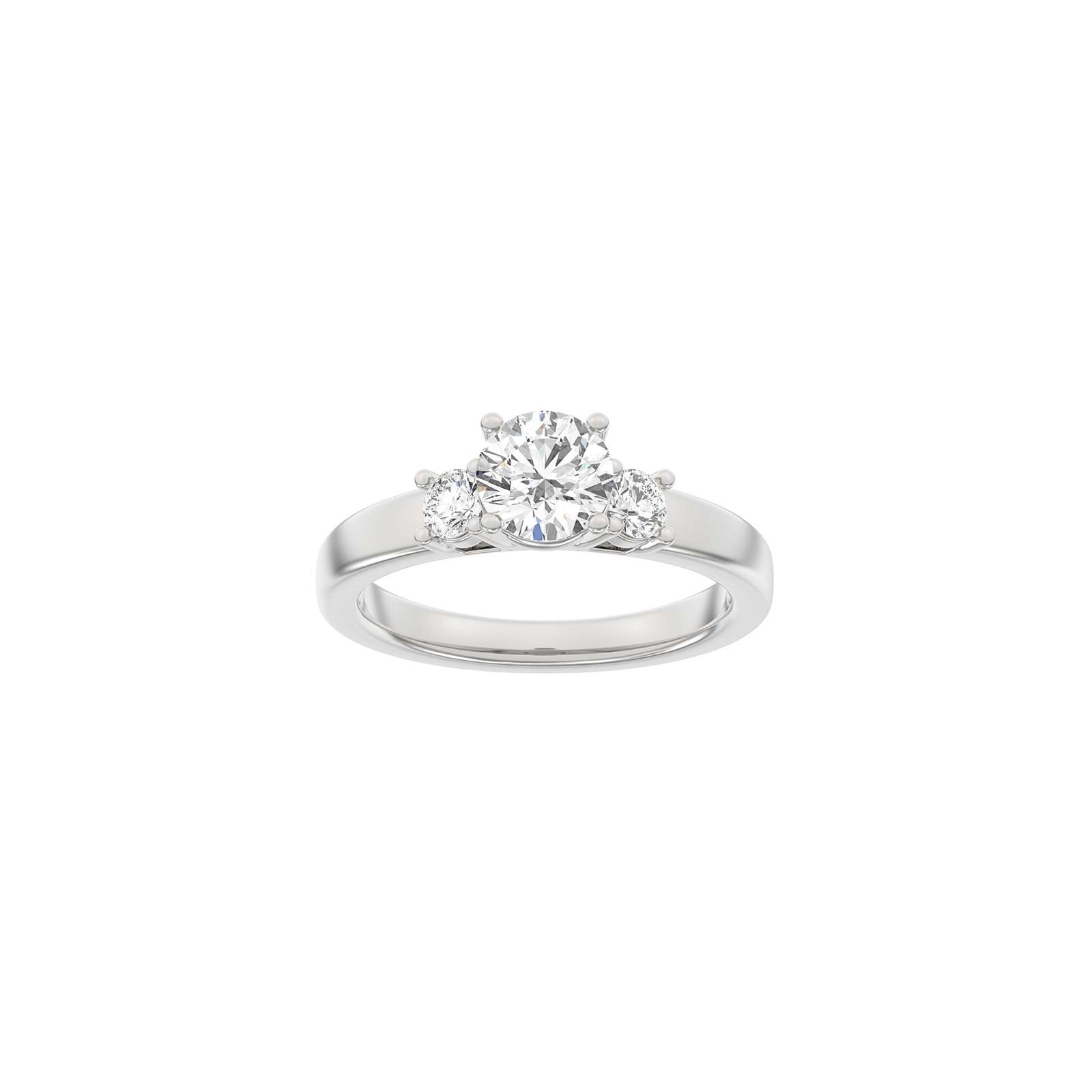 LUXURY Classic round 14kt. gold ring w. Lab. G. dia. 1.33ct TW/VS2