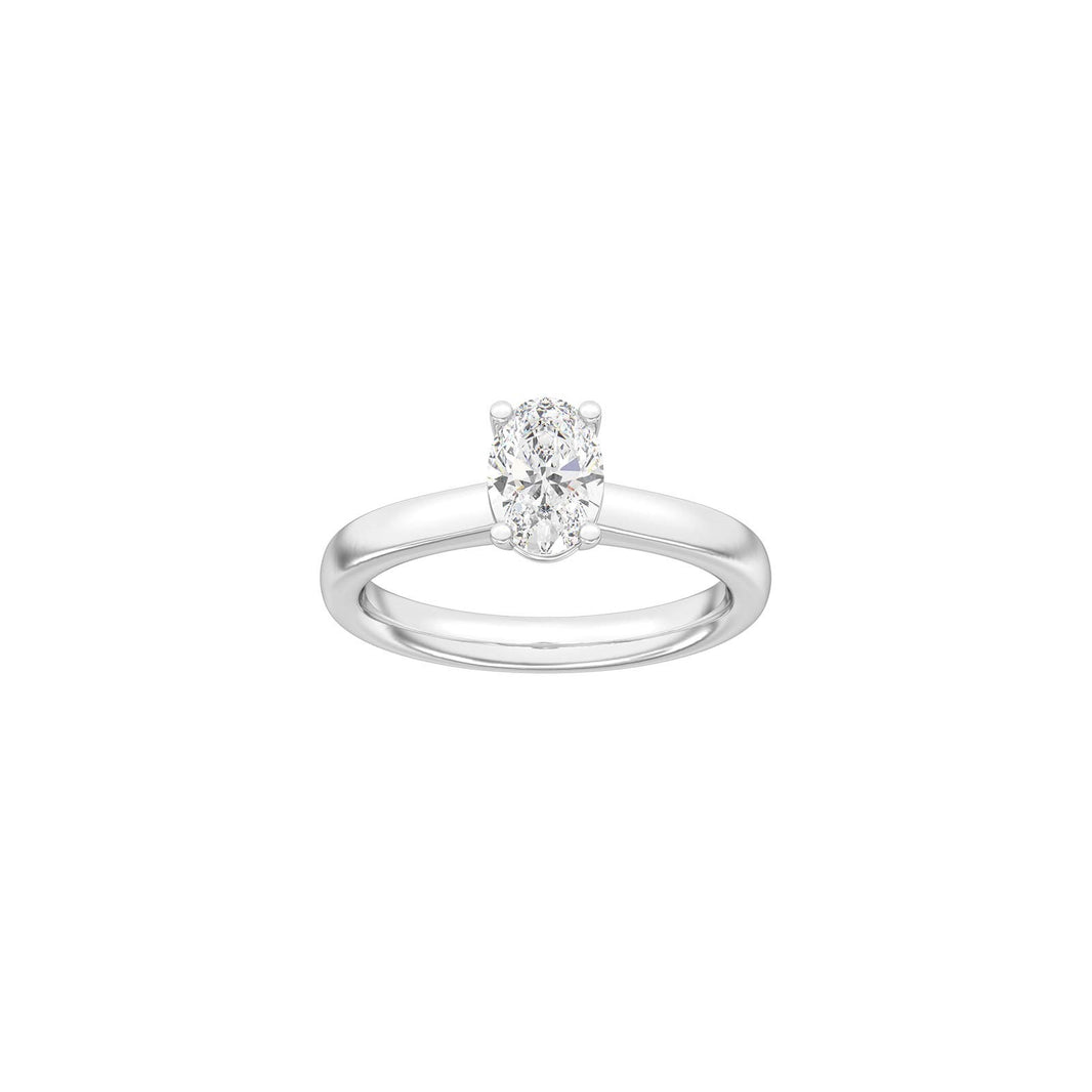 LUXURY Classic oval 14kt. guldsring m. Lab. G. dia. 1,0ct TW/VS2