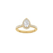 LUXURY Halo drop 14kt. gold ring w. Lab. G. dia. 1.52ct TW/VS2