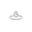 LUXURY Halo drop 14kt. gold ring w. Lab. G. dia. 1.52ct TW/VS2