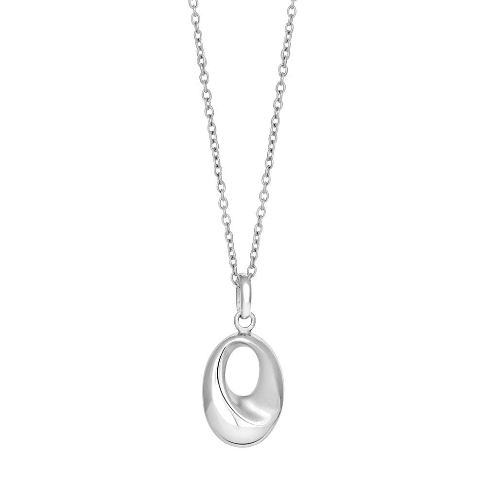 Rhod. silver pendant incl. chain